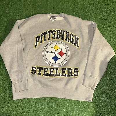 VTG 90s NFL Pittsburgh Steelers Pullover Crewneck Sweatshirt - Mens XL • $25