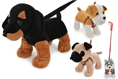 £10.99 • Buy Standing Dogs On Lead Plush Medium Stuffed Teddy Soft Toy Kids Toddler Xmas Gift