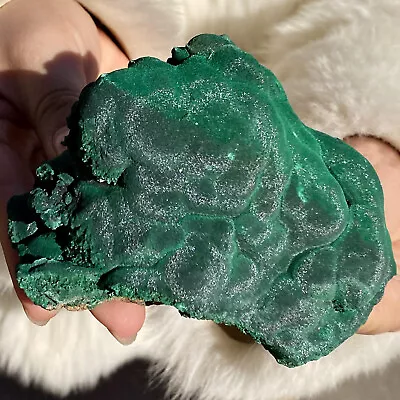 1.35LB Natural Glossy Malachite Coarse Cat's Eye Cluster Rough Mineral Sample • $0.99