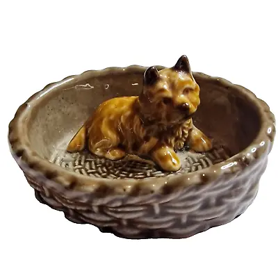 Vintage Wade Terrier Dog In Basket Collectable Porcelain Figure From 1954 - Now • $8.51