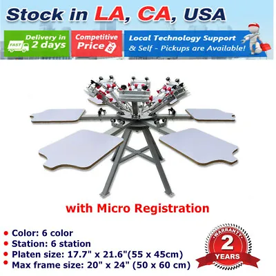 6 Color 6 Station Silk Screen Printing Press Machine With Micro Registration DIY • $1779.05