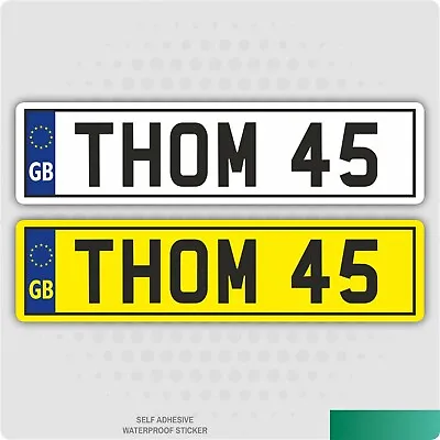 £3.01 • Buy 2 X Kids Personalised Number Plates Toy Children Ride On Self Adhesive Sticker