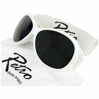 Girls Baby Banz WHITE Retro Sunglasses 100% UVA Protection 0-2yrs  • £12.50