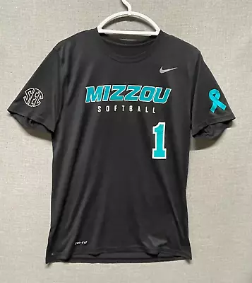 Missouri Tigers Softball Shirt Women's Medium Black Practice Jersey Mizzou Nike • $18.44