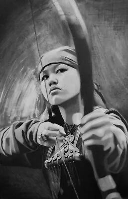 Mongolian Art/Native American Art/warrior Art/black And White Wall Art • $350