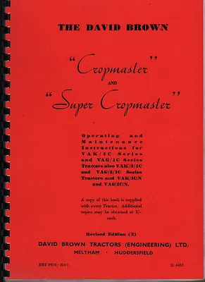 £13.50 • Buy David Brown Cropmaster & Super Cropmaster Tractor Instruction Manual Book