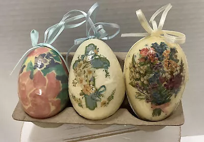 Vintage Set Of 3 Midwest Importers Misc. Easter Eggs Paper Mache? Set A • $7