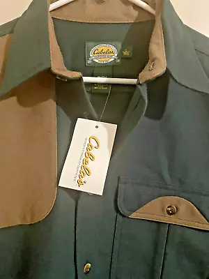 NWT CABELAS Shooter Chamois Button Up Shirt Men's Large • $14.99