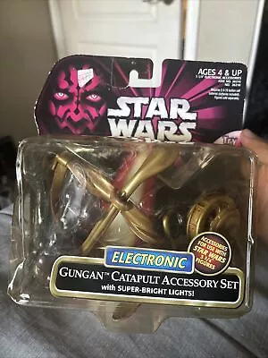 STAR WARS 1999 GUNGAN CATAPULT ACCESSORY SET ELECTRONIC 3.75  Figure • $12.29