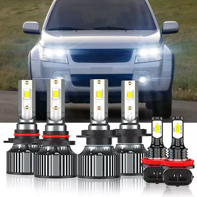 6X 9005+H7+H11 For Suzuki Grand Vitara 2006-2013 LED Hi/Low Headlight Fog Light • $43.99