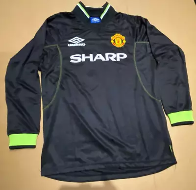 VINTAGE BRAND NEW WITHOUT TAGS MANCHESTER UNITED L/S 3rd JERSEY #13 1998/1999 • $300