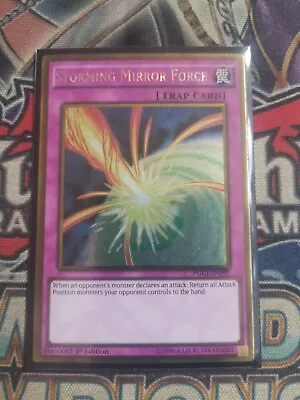 Storming Mirror Force PGL3-EN099 Gold Rare Near Mint 1st Edition Yugioh • £1.75