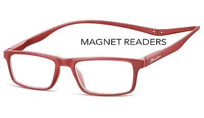 Magnet Readers Reading Glasses Square Red Power From +1.00 To +3.50 • $35