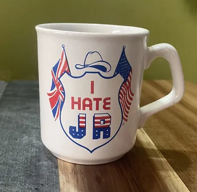 Vintage 1980 I HATE JR Coffee Mug Dallas TV Show Retro Ewing • £9