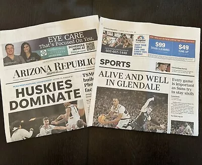 UConn Huskies NCAA Final 4 Champions Newspaper Glendale Arizona Republic 4/9/24 • $9.99