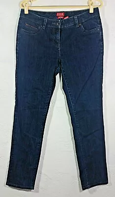 Elle Womens Jeans Size 8 Blue Monaco Dark Wash Embellished Pockets Denim Pants • $9.99