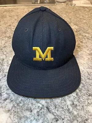 Vintage 90s Michigan Wolverines Fitted Cap 7 5/8 New Era 5950 Pro Model Wool USA • $39.95