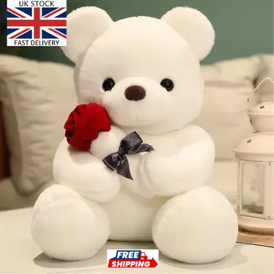 Valentine's Day Birthday Roses Teddy Bear  Plush Toys For Girls Teddy Bear Gift • £12.99