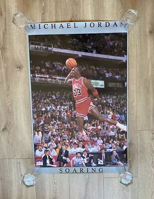 Vintage 1988 Michael Jordan Soaring Starline Poster Chicago Bulls NBA 21 X 32.5 • $29.99