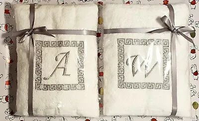 £14 • Buy Personalised Greek Squares Towels Embroidered Any Names, Gift, Christmas