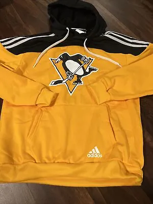 New Adidas Mens Pittsburgh Penguins Hockey Hooded Sweatshirt Size XL NHL Hoodie • $45