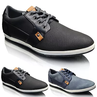 Mens Formal Shoes Casual Faux Leather Smart Dress Lace Up Trainers Shoes Size • £18.01