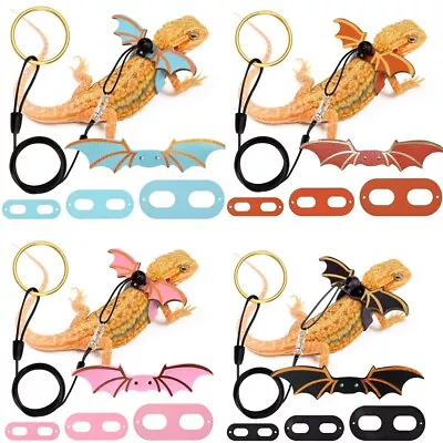 Lizard Harness Leash Bearded Dragon+Cool Leather Wings Reptile Adjustable • $12.30