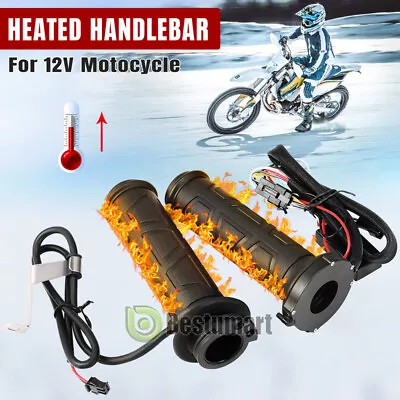 7/8  Motorcycle Electric Heated Handlebar Grips Hand Heater Warm Universal Fits • $21.65