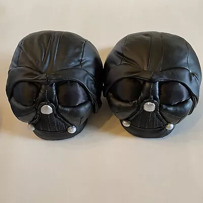 Star Wars Big Face Darth Vader Slippers BIOWORLD Medium Black (writing On Sole) • $12.95