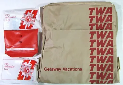 TWA Getaway Vacations Carry Travel Bag W/Amenity Toiletry Kits FC & Ambassador • $25.99