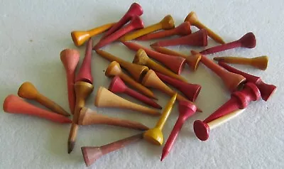 30 Vintage Wood Golf Tees-with One Celluloid Many Different Circa 1920's-1940's  • $11.50