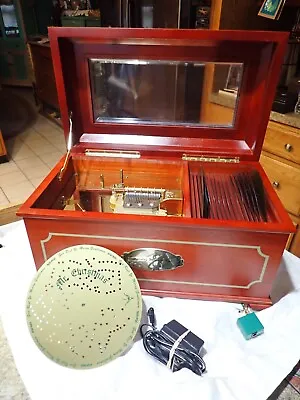 Vintage Mr Christmas Holiday Music Box Player Carols Discs For Repair Wood Glass • $49.99