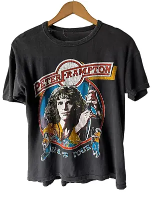 Vintage 1970's Peter Frampton Concert Shirt Classic Black Unisex S-5XL • $17.99