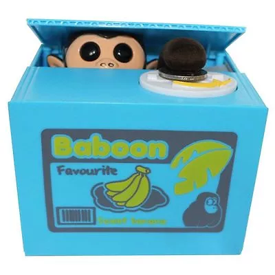 Funny Monkey Stealing Coin To Banana Money Box Bank Home Decor Gift US Seller • $25.95