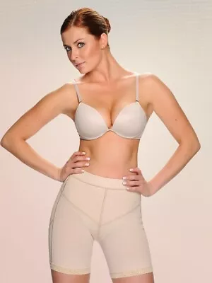 Vedette 346 Margaux Style Mid-Thigh Panty Shaper Beige And Black • $32.95