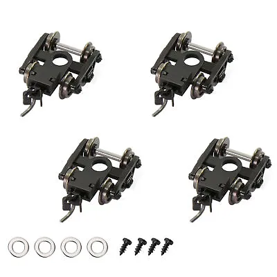 4pcs N Scale 1:160 Roller Bearing Truck Coupler Metal DC Wheels Screw Washer • $13.99