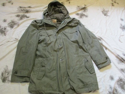 CLASSIC VINTAGE 70'S GERMAN ARMY ISSUE Moleskin Grey WINTER PARKA JACKET COAT M • £54.99