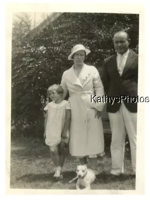 Found B&w Photo H_9774 Man Woman Little Girl And Dog On The Grass • $6.98