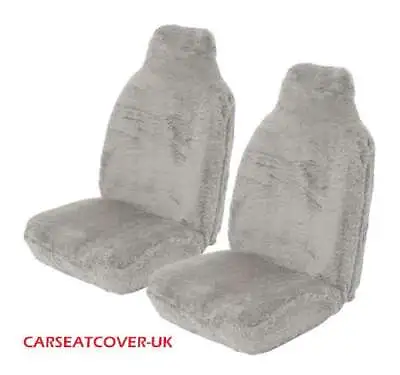 For Mazda Premacy (1999-05) Grey Sheepskin Faux Fur Car Seat Covers - 2 X Fronts • $53.03