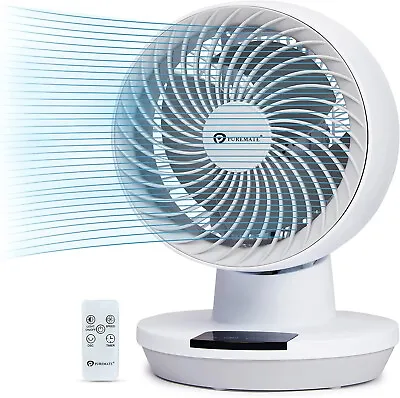PureMate PM788 8 Inch Air Circulator Fan With Oscillation - White • £19.99