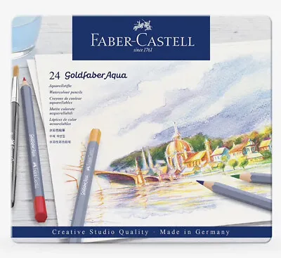 Faber Castell 24 Goldfaber Aqua Water Colour Pencils Brand New & Sealed • $21.15