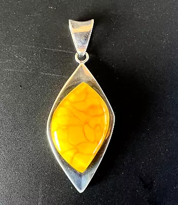 Pretty Sterling Silver Pendant Lot ZIV 925 ID Amber Modernist Mod 925 • $39.99