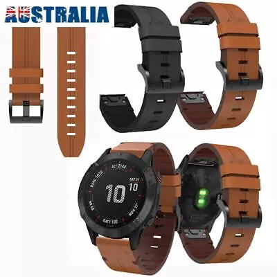 Quick Genuine Leather Band Strap For Garmin Fenix 7 7X 6 6X 7S 6S Pro 5 5X Plus • $23.31