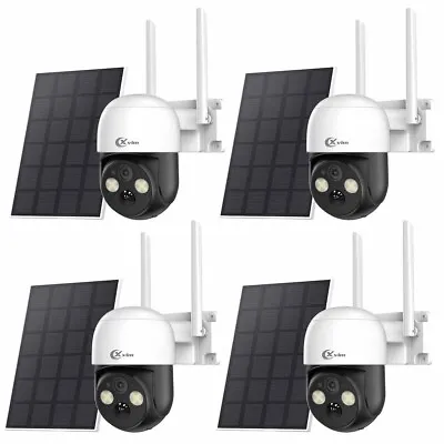 WiFi Audio Security Camera System Solar Panel 360°Home Wireless 4MP Outdoor • $44.99