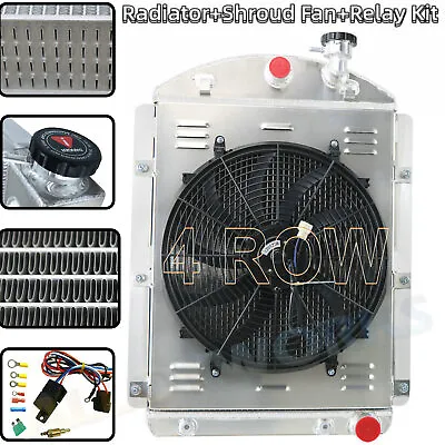 4 Row Radiator Shroud Fan Kits For 1941-1946 43 Chevy Truck Pickup V8 Conversion • $299