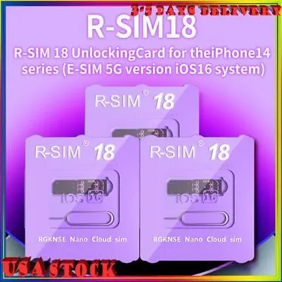 Upgrade RSIM18 Nano Unlock Card Fit IPhone 14 Plus 13 12 Pro Max 11 Pro IOS16!! • $15.61