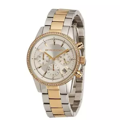 Michael Kors Original MK6474 Women's Ritz Two-Tone Stainless Chrono Watch 37mm • $134.03