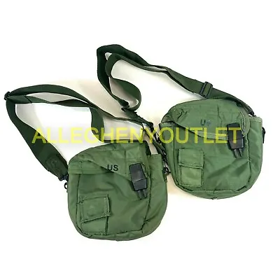 2 Military 2 Quart Canteen Pouches ALICE 2qt Insulated Pouch Olive Drab OD NICE • $25.95