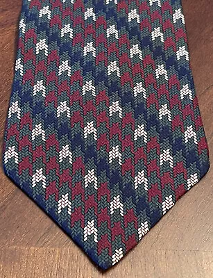 Tommy Hilfiger Houndstooth 100% Silk Men’s Neck Tie Made In Usa • $12.99