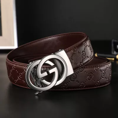 Luxury Genuine Leather Belt Men Women Buckle Waist Strap For Jeans Waistband • $24.58